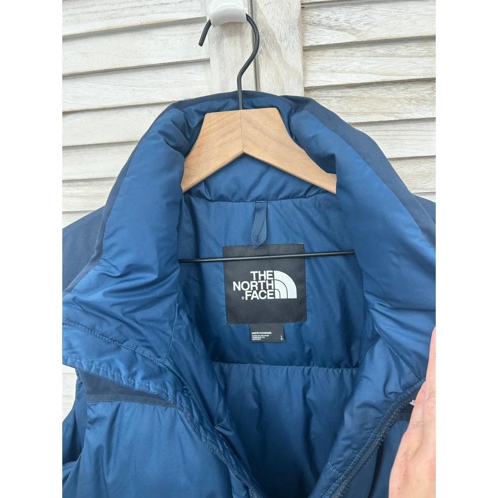 The North Face 600 Fill Down Puffer Vest Blue Men's Large Hooded Winter